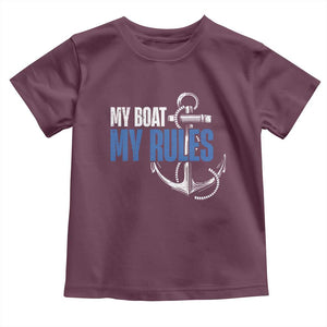 I'm The Captain Toddler T Shirt My Boat My Rules TS09 Maroon Print Your Wear