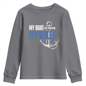 I'm The Captain Youth Sweatshirt My Boat My Rules TS09 Charcoal Print Your Wear