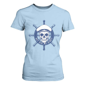 Funny But Did We Sink T Shirt For Women TS09 Light Blue Print Your Wear