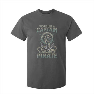 Funny Work Like A Captain T Shirt For Kid Play Like A Pirate TS09 Dark Heather Print Your Wear