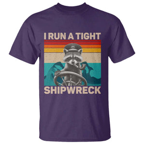 Funny Raccoon Captain T Shirt I Run A Tight Shipwreck TS09 Purple Print Your Wear