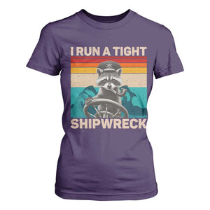 Funny Raccoon Captain T Shirt For Women I Run A Tight Shipwreck TS09 Purple Print Your Wear