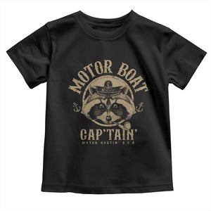 Funny Raccoon Motor Boat Captain Toddler T Shirt TS09 Black Print Your Wear