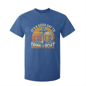 It's A Good Day To Drink On A Boat T Shirt For Kid Retro Sunset TS09 Royal Blue Print Your Wear