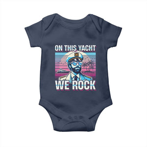 Yacht Rock Party Baby Onesie On This Yacht We Rock Boating TS09 Navy Print Your Wear