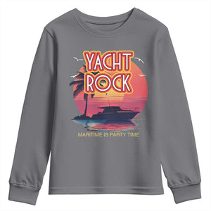 Yacht Rock Party Youth Sweatshirt Boat Drinking Maritime Is Party Time TS09 Charcoal Print Your Wear