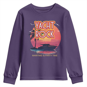 Yacht Rock Party Youth Sweatshirt Boat Drinking Maritime Is Party Time TS09 Purple Print Your Wear