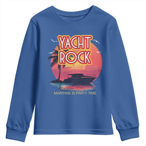 Yacht Rock Party Youth Sweatshirt Boat Drinking Maritime Is Party Time TS09 Royal Blue Print Your Wear