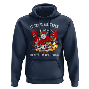Phlebotomist Hoodie It Takes All Types To Keep The Beat Going TS09 Navy Printyourwear