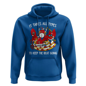 Phlebotomist Hoodie It Takes All Types To Keep The Beat Going TS09 Royal Blue Printyourwear