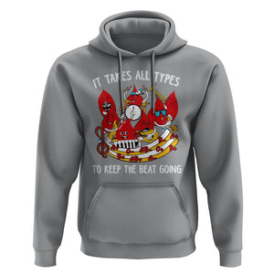 Phlebotomist Hoodie It Takes All Types To Keep The Beat Going TS09 Sport Gray Printyourwear