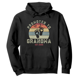Retro Promoted To Grandma est 2025 Hoodie TS09 Black Print Your Wear