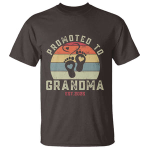 Retro Promoted To Grandma est 2025 T Shirt TS09 Dark Chocolate Print Your Wear