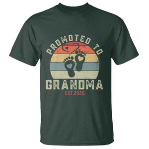 Retro Promoted To Grandma est 2025 T Shirt TS09 Dark Forest Green Print Your Wear