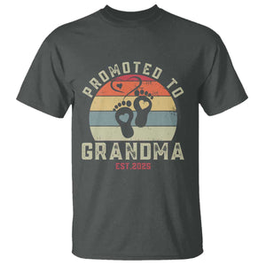 Retro Promoted To Grandma est 2025 T Shirt TS09 Dark Heather Print Your Wear