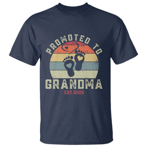 Retro Promoted To Grandma est 2025 T Shirt TS09 Navy Print Your Wear