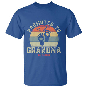 Retro Promoted To Grandma est 2025 T Shirt TS09 Royal Blue Print Your Wear