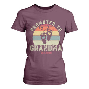 Retro Promoted To Grandma est 2025 T Shirt For Women TS09 Maroon Print Your Wear