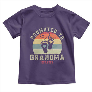 Retro Promoted To Grandma est 2025 Toddler T Shirt TS09 Purple Print Your Wear