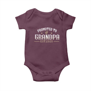 Retro Promoted To Grandpa est 2025 Baby Onesie TS09 Maroon Print Your Wear