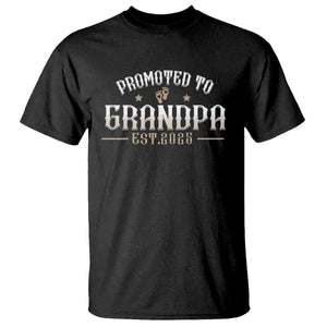 Retro Promoted To Grandpa est 2025 T Shirt TS09 Black Print Your Wear