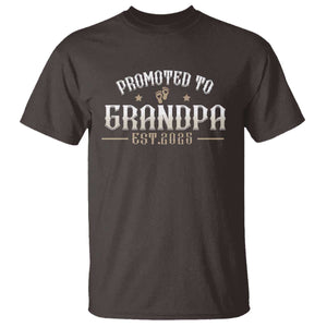 Retro Promoted To Grandpa est 2025 T Shirt TS09 Dark Chocolate Print Your Wear