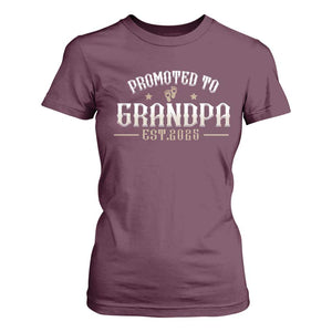 Retro Promoted To Grandpa est 2025 T Shirt For Women TS09 Maroon Print Your Wear