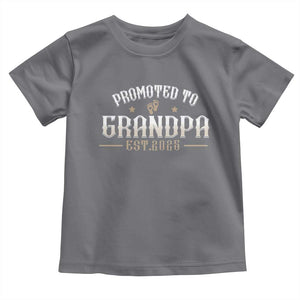 Retro Promoted To Grandpa est 2025 Toddler T Shirt TS09 Charcoal Print Your Wear