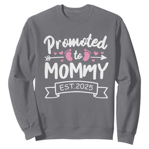 Promoted To Mommy Est 2025 Sweatshirt TS09 Charcoal Print Your Wear