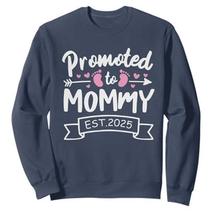 Promoted To Mommy Est 2025 Sweatshirt TS09 Navy Print Your Wear
