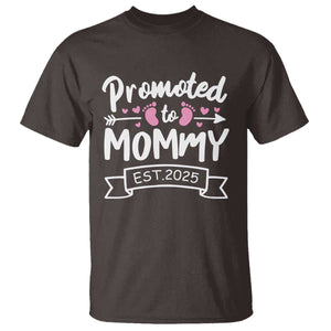 Promoted To Mommy Est 2025 T Shirt TS09 Dark Chocolate Print Your Wear