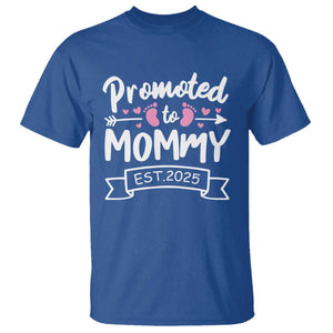 Promoted To Mommy Est 2025 T Shirt TS09 Royal Blue Print Your Wear