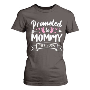Promoted To Mommy Est 2025 T Shirt For Women TS09 Dark Chocolate Print Your Wear