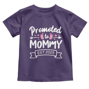 Promoted To Mommy Est 2025 Toddler T Shirt TS09 Purple Print Your Wear