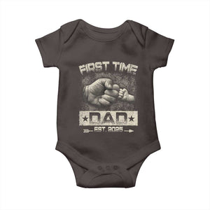 First Time Dad Est 2025 Baby Onesie TS09 Dark Chocolate Print Your Wear