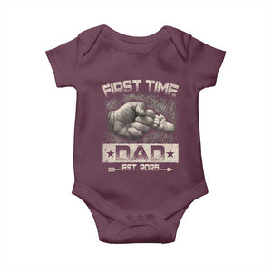 First Time Dad Est 2025 Baby Onesie TS09 Maroon Print Your Wear