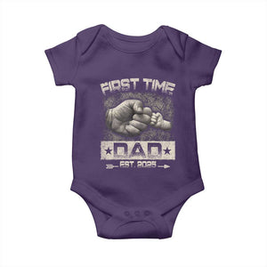 First Time Dad Est 2025 Baby Onesie TS09 Purple Print Your Wear