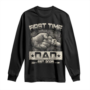 First Time Dad Est 2025 Long Sleeve Shirt TS09 Black Print Your Wear