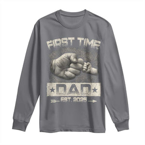 First Time Dad Est 2025 Long Sleeve Shirt TS09 Charcoal Print Your Wear