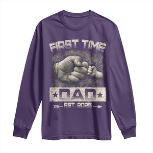 First Time Dad Est 2025 Long Sleeve Shirt TS09 Purple Print Your Wear
