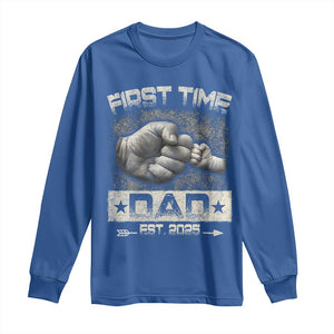 First Time Dad Est 2025 Long Sleeve Shirt TS09 Royal Blue Print Your Wear