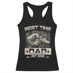 First Time Dad Est 2025 Racerback Tank Top TS09 Black Print Your Wear