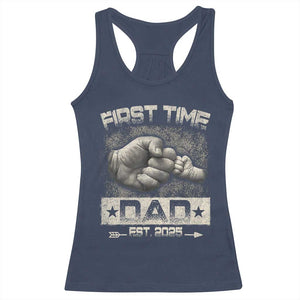 First Time Dad Est 2025 Racerback Tank Top TS09 Navy Print Your Wear