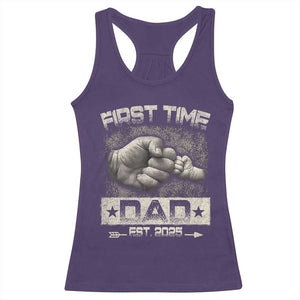 First Time Dad Est 2025 Racerback Tank Top TS09 Purple Print Your Wear