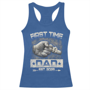 First Time Dad Est 2025 Racerback Tank Top TS09 Royal Blue Print Your Wear