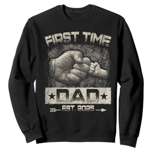 First Time Dad Est 2025 Sweatshirt TS09 Black Print Your Wear
