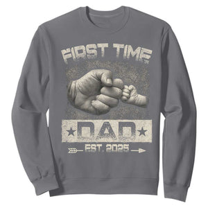 First Time Dad Est 2025 Sweatshirt TS09 Charcoal Print Your Wear