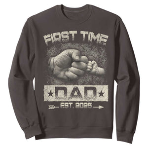 First Time Dad Est 2025 Sweatshirt TS09 Dark Chocolate Print Your Wear