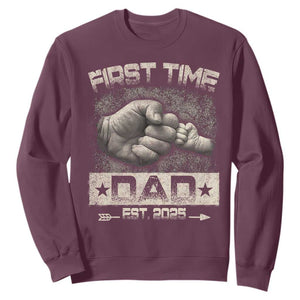 First Time Dad Est 2025 Sweatshirt TS09 Maroon Print Your Wear