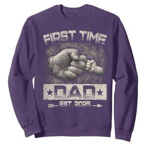 First Time Dad Est 2025 Sweatshirt TS09 Purple Print Your Wear